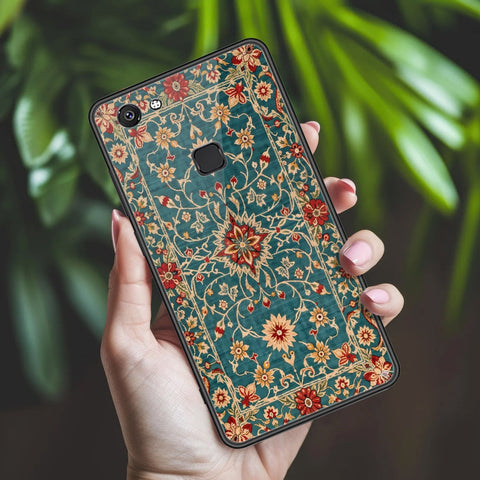 Vivo Y75 Cover - ONation Persian Rugs Series 2 - HQ Ultra Shine Premium Infinity Glass Soft Silicon Borders Case