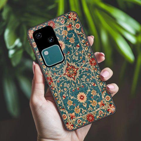 Vivo V30 Cover - ONation Persian Rugs Series 2 - HQ Ultra Shine Premium Infinity Glass Soft Silicon Borders Case