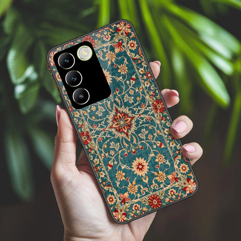 Vivo Y100 4G Cover - ONation Persian Rugs Series 2 - HQ Ultra Shine Premium Infinity Glass Soft Silicon Borders Case