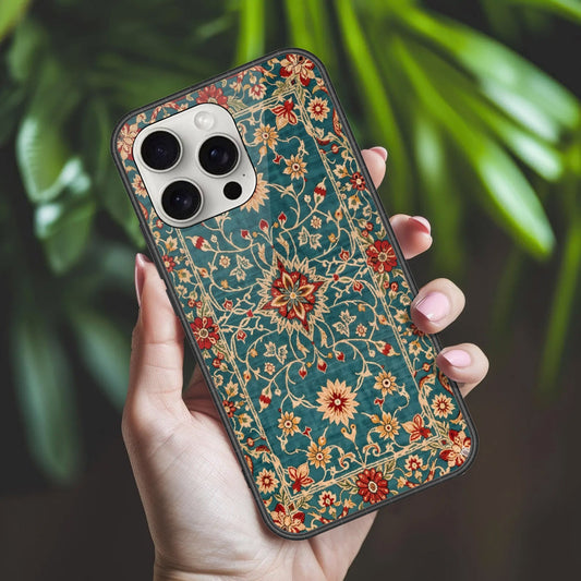 iPhone 16 Pro Max Cover - ONation Persian Rugs Series 2 - HQ Ultra Shine Premium Infinity Glass Soft Silicon Borders Case (Fast Delivery)