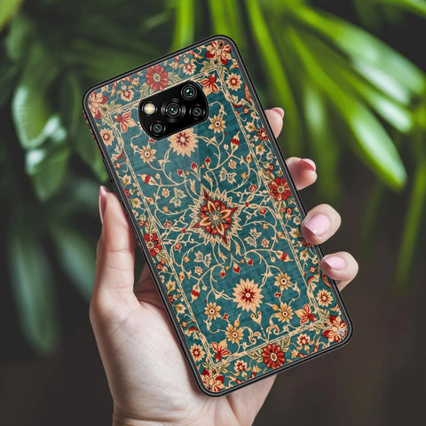 Xiaomi Poco X3 Cover - ONation Persian Rugs Series 2 - HQ Ultra Shine Premium Infinity Glass Soft Silicon Borders Case
