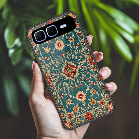 Infinix Smart 10 Plus Cover - ONation Persian Rugs Series 2 - HQ Ultra Shine Premium Infinity Glass Soft Silicon Borders Case