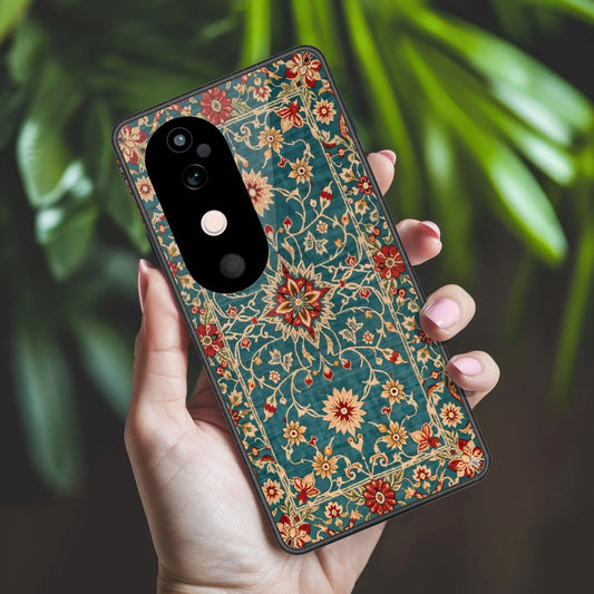 Vivo V40 Cover - ONation Persian Rugs Series 2 - HQ Ultra Shine Premium Infinity Glass Soft Silicon Borders Case (Fast Delivery)