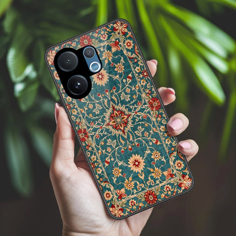 Vivo V40 Lite (IDN) Cover - ONation Persian Rugs Series 2 - HQ Ultra Shine Premium Infinity Glass Soft Silicon Borders Case