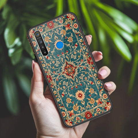 Realme 5 Cover - ONation Persian Rugs Series 2 - HQ Ultra Shine Premium Infinity Glass Soft Silicon Borders Case