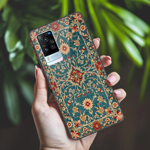 Vivo X60 Pro Cover - ONation Persian Rugs Series 2 - HQ Ultra Shine Premium Infinity Glass Soft Silicon Borders Case