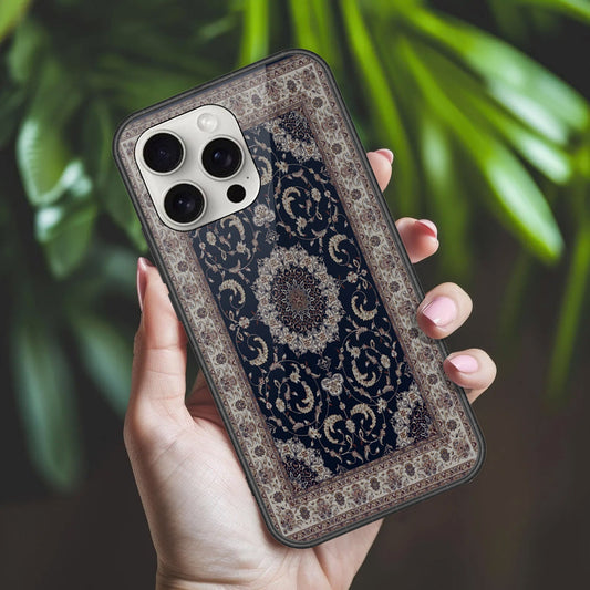 iPhone 16 Pro Max Cover - ONation Persian Rugs Series 2 - HQ Ultra Shine Premium Infinity Glass Soft Silicon Borders Case (Fast Delivery)