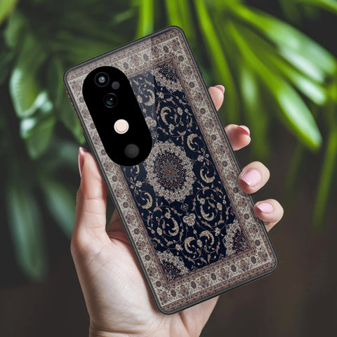 Vivo V40 Cover - ONation Persian Rugs Series 2 - HQ Ultra Shine Premium Infinity Glass Soft Silicon Borders Case