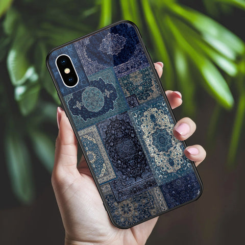iPhone XS / X - ONation Persian Rugs Series 2 - HQ Ultra Shine Premium Infinity Glass Soft Silicon Borders Case