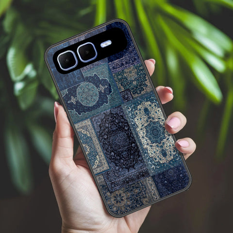 Infinix Smart 10 Plus Cover - ONation Persian Rugs Series 2 - HQ Ultra Shine Premium Infinity Glass Soft Silicon Borders Case