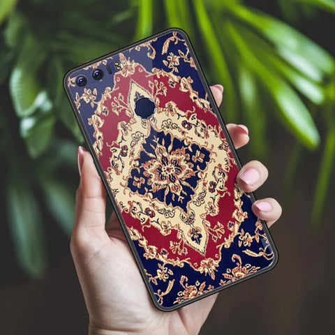 Huawei Honor 8 Cover - ONation Persian Rugs Series 2 - HQ Ultra Shine Premium Infinity Glass Soft Silicon Borders Case