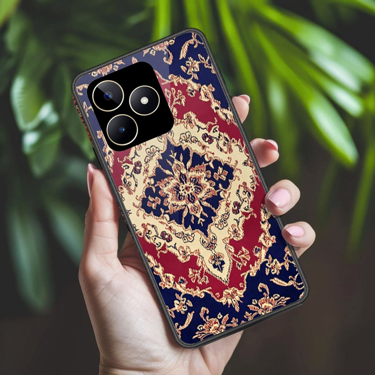 Realme C51 Cover - ONation Persian Rugs Series 2 - HQ Ultra Shine Premium Infinity Glass Soft Silicon Borders Case (Fast Delivery)(AH)