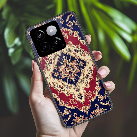 Xiaomi 14 Cover - ONation Persian Rugs Series 2 - HQ Ultra Shine Premium Infinity Glass Soft Silicon Borders Case