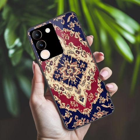 Vivo V29e Cover - ONation Persian Rugs Series 2 - HQ Ultra Shine Premium Infinity Glass Soft Silicon Borders Case