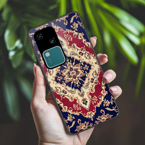 Vivo V30 Cover - ONation Persian Rugs Series 2 - HQ Ultra Shine Premium Infinity Glass Soft Silicon Borders Case