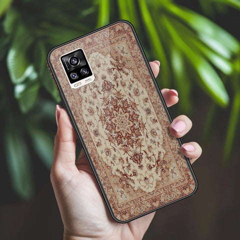 Vivo V20 Cover - ONation Persian Rugs Series 2 - HQ Ultra Shine Premium Infinity Glass Soft Silicon Borders Case