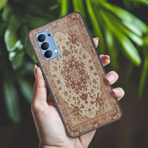 Oppo Reno 4 Cover - ONation Persian Rugs Series 2 - HQ Ultra Shine Premium Infinity Glass Soft Silicon Borders Case