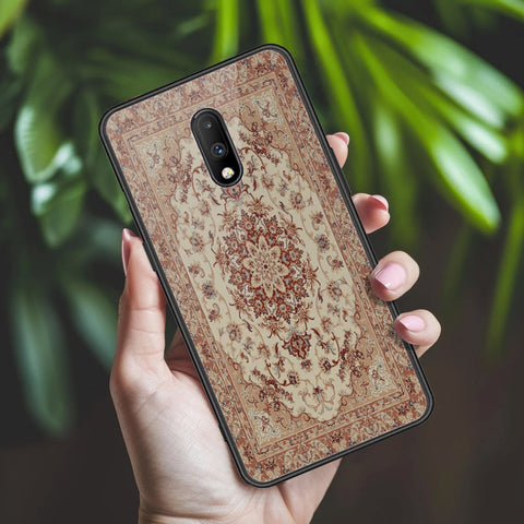 OnePlus 7 Cover - ONation Persian Rugs Series 2 - HQ Ultra Shine Premium Infinity Glass Soft Silicon Borders Case