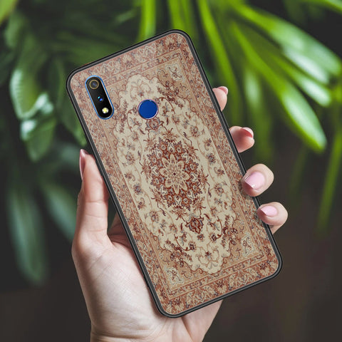 Realme 3 Cover - ONation Persian Rugs Series 2 - HQ Ultra Shine Premium Infinity Glass Soft Silicon Borders Case