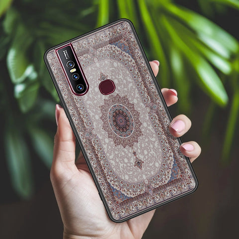Vivo V15 Cover - ONation Persian Rugs Series 2 - HQ Ultra Shine Premium Infinity Glass Soft Silicon Borders Case