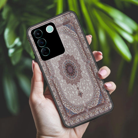 Vivo V27e Cover - ONation Persian Rugs Series 2 - HQ Ultra Shine Premium Infinity Glass Soft Silicon Borders Case