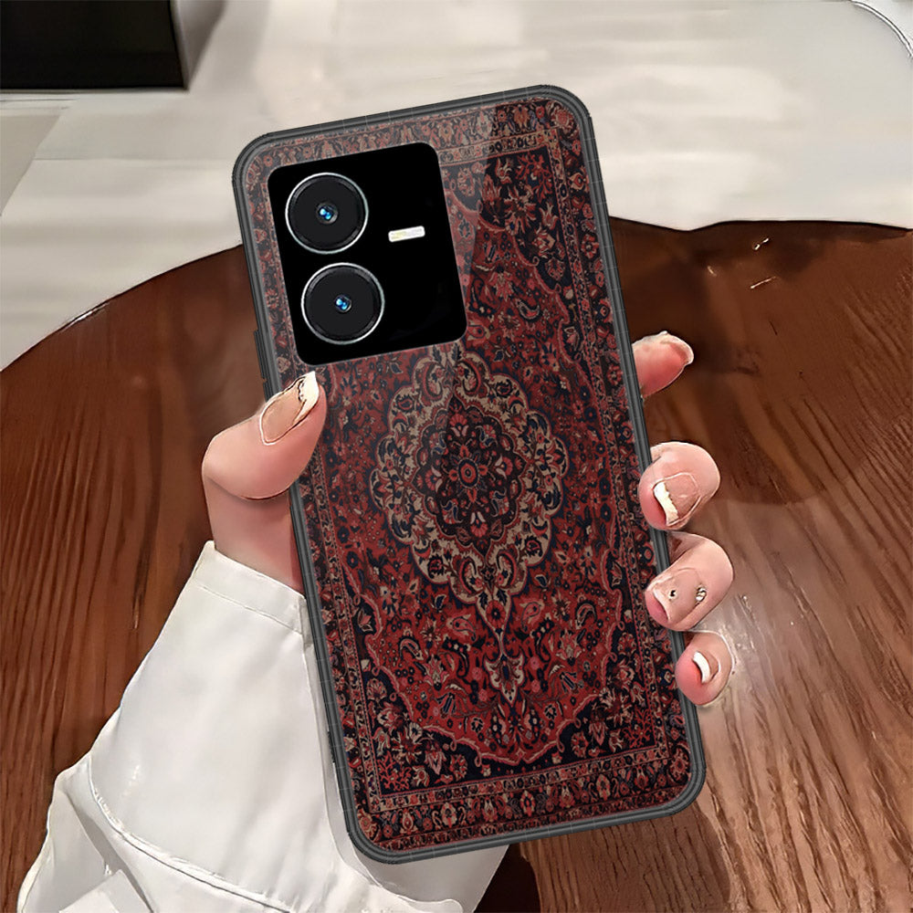 Vivo Y22 Cover - ONation Persian Rugs Series - HQ Ultra Shine Premium Infinity Glass Soft Silicon Borders Case