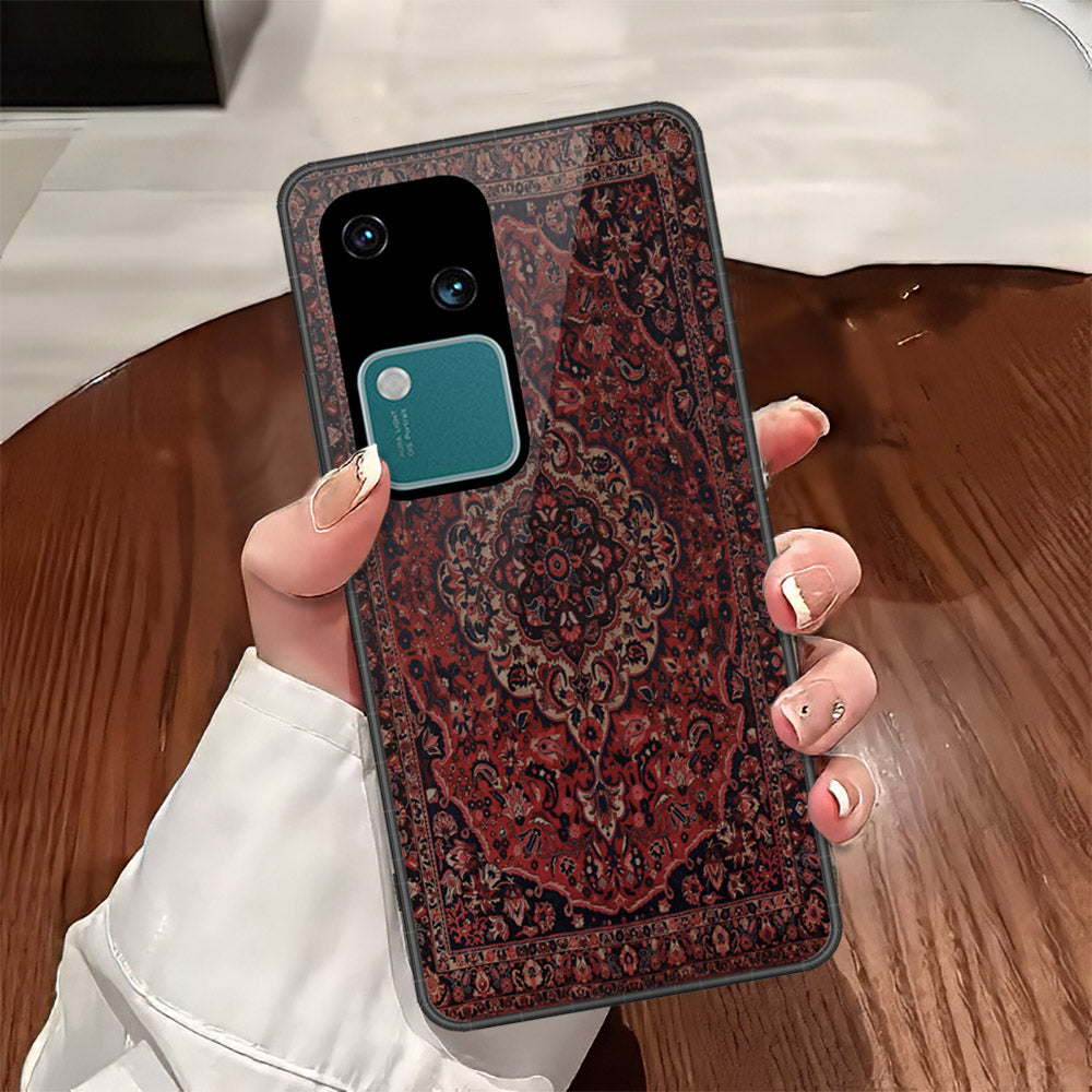 Vivo V30 Cover - ONation Persian Rugs Series - HQ Ultra Shine Premium Infinity Glass Soft Silicon Borders Case