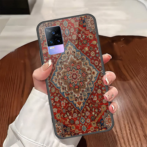 Vivo V21e Cover - ONation Persian Rugs Series - HQ Ultra Shine Premium Infinity Glass Soft Silicon Borders Case