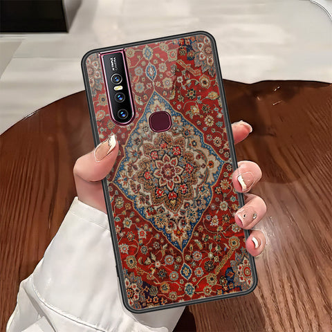 Vivo V15 Cover - ONation Persian Rugs Series - HQ Ultra Shine Premium Infinity Glass Soft Silicon Borders Case