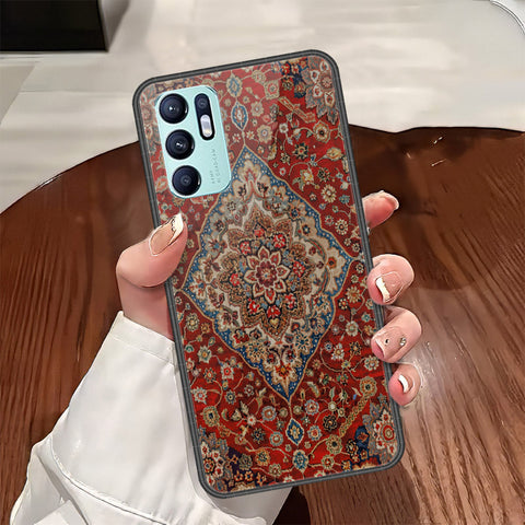 Oppo Reno 6 Cover - ONation Persian Rugs Series - HQ Ultra Shine Premium Infinity Glass Soft Silicon Borders Case