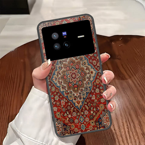 Vivo X80 Cover - ONation Persian Rugs Series - HQ Ultra Shine Premium Infinity Glass Soft Silicon Borders Case