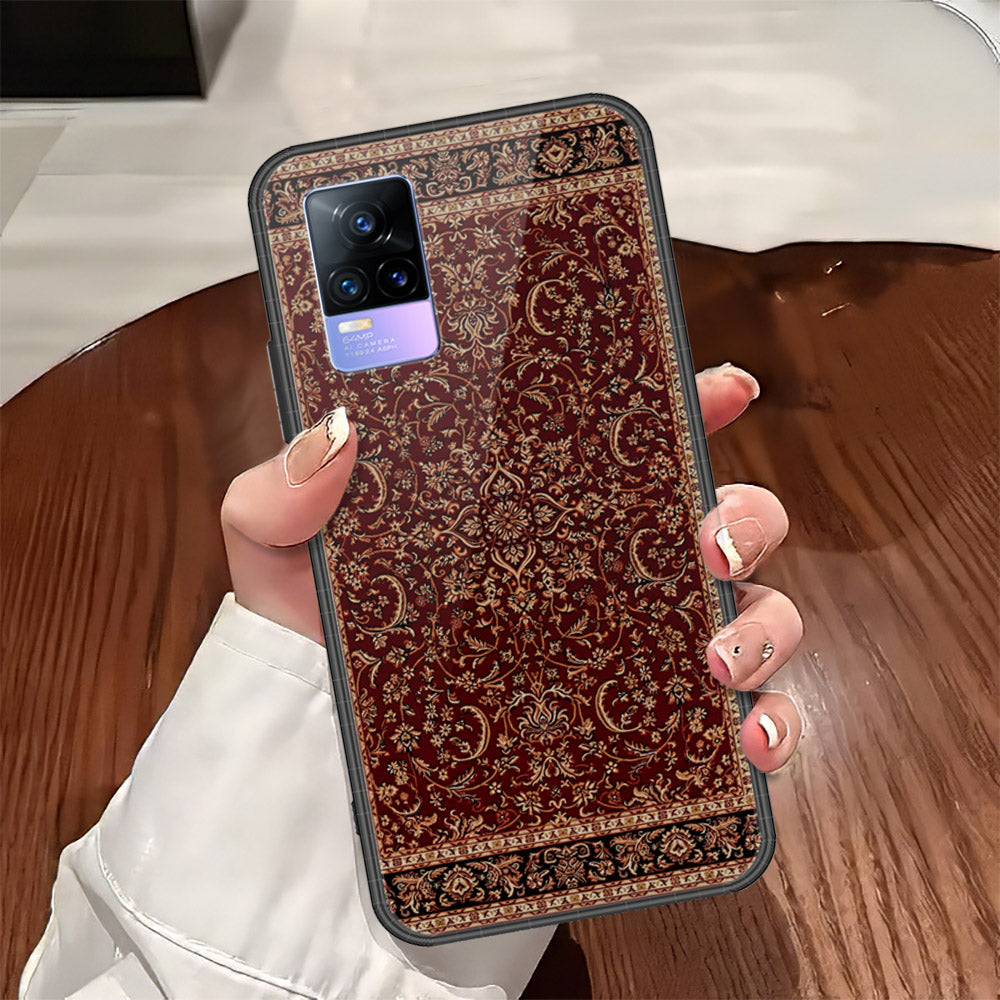 Vivo V21e Cover - ONation Persian Rugs Series - HQ Ultra Shine Premium Infinity Glass Soft Silicon Borders Case (Fast Delivery)(AH)