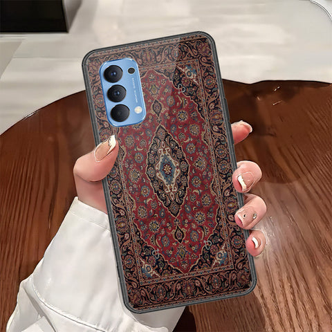 Oppo Reno 4 Cover - ONation Persian Rugs Series - HQ Ultra Shine Premium Infinity Glass Soft Silicon Borders Case