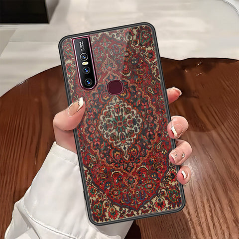 Vivo V15 Cover - ONation Persian Rugs Series - HQ Ultra Shine Premium Infinity Glass Soft Silicon Borders Case