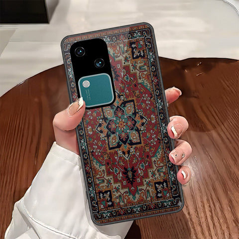 Vivo V30 Cover - ONation Persian Rugs Series - HQ Ultra Shine Premium Infinity Glass Soft Silicon Borders Case