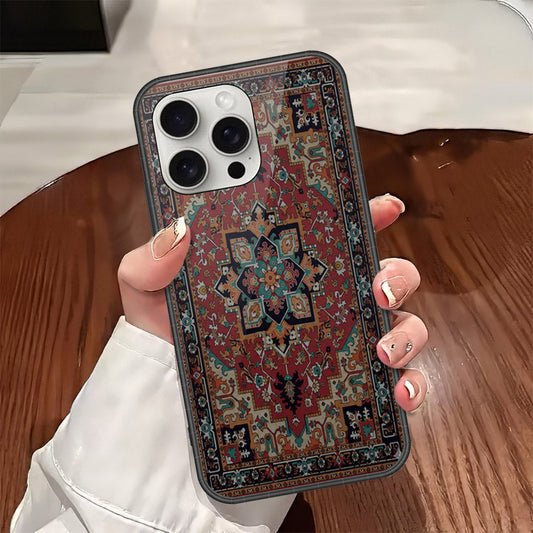 iPhone 16 Pro Max Cover - ONation Persian Rugs Series - HQ Ultra Shine Premium Infinity Glass Soft Silicon Borders Case (Fast Delivery)