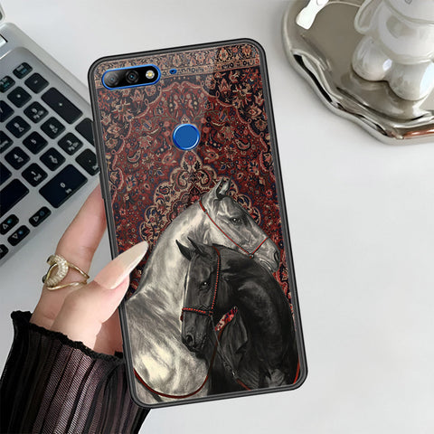 Huawei Y7 Prime 2018 Cover - Onaton Persian Rugs Series 3 - HQ Ultra Shine Premium Infinity Glass Soft Silicon Borders Case