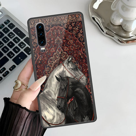 Huawei P30 Cover - Onaton Persian Rugs Series 3 - HQ Ultra Shine Premium Infinity Glass Soft Silicon Borders Case