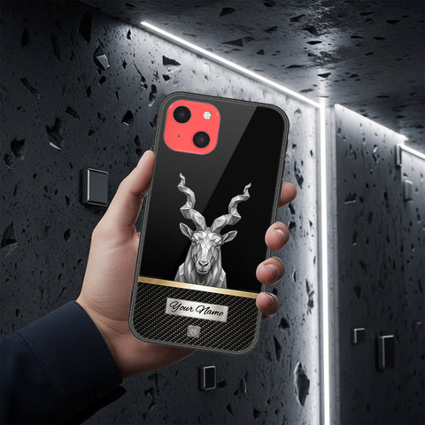 iPhone 13 Mini Cover - Alpha Signature Series - HQ Ultra Shine Premium Infinity Glass Soft Silicon Borders Case