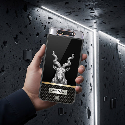 Samsung Galaxy A80 Cover - Alpha Signature Series - HQ Ultra Shine Premium Infinity Glass Soft Silicon Borders Case