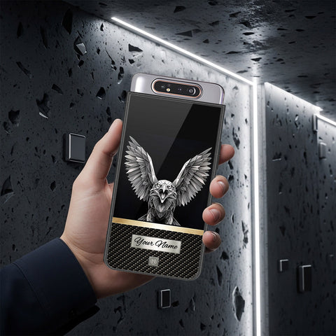 Samsung Galaxy A80 Cover - Alpha Signature Series - HQ Ultra Shine Premium Infinity Glass Soft Silicon Borders Case