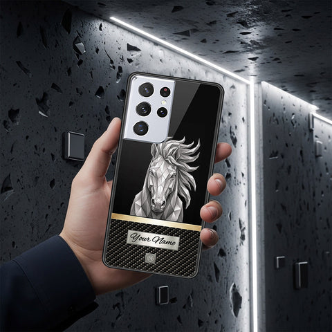 Samsung Galaxy S21 Ultra 5G Cover - Alpha Signature Series - HQ Ultra Shine Premium Infinity Glass Soft Silicon Borders Case