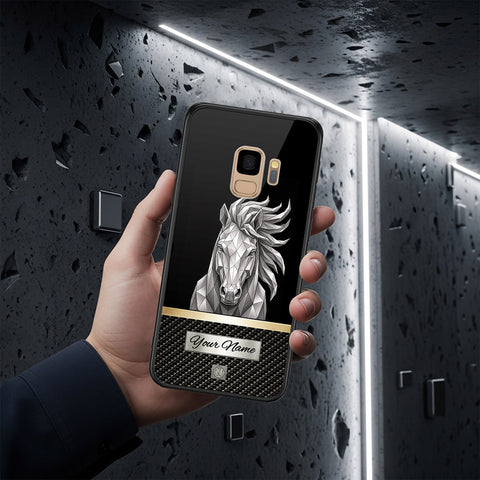 Samsung Galaxy S9 Cover - Alpha Signature Series - HQ Ultra Shine Premium Infinity Glass Soft Silicon Borders Case