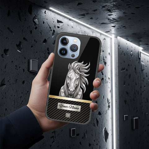 iPhone 13 Pro Cover - Alpha Signature Series - HQ Ultra Shine Premium Infinity Glass Soft Silicon Borders Case