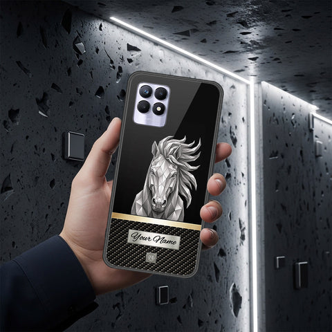 Realme 8i Cover - Alpha Signature Series - HQ Ultra Shine Premium Infinity Glass Soft Silicon Borders Case