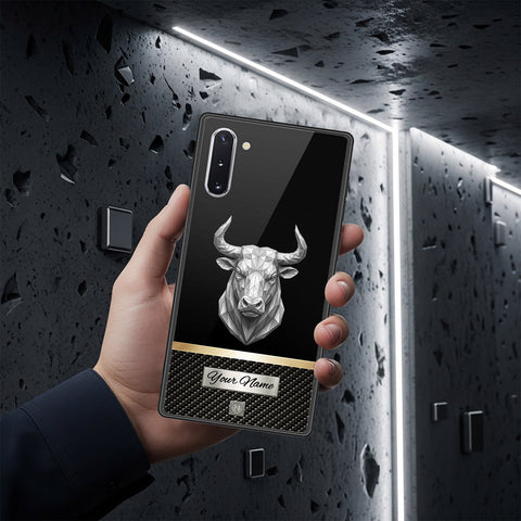 Samsung Galaxy Note 10 Cover - Alpha Signature Series - HQ Ultra Shine Premium Infinity Glass Soft Silicon Borders Case