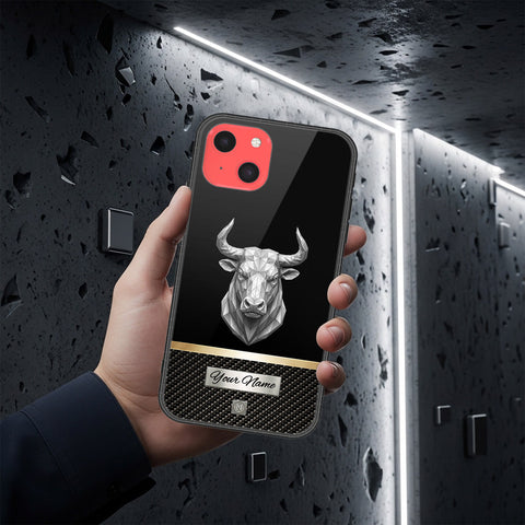 iPhone 13 Mini Cover - Alpha Signature Series - HQ Ultra Shine Premium Infinity Glass Soft Silicon Borders Case