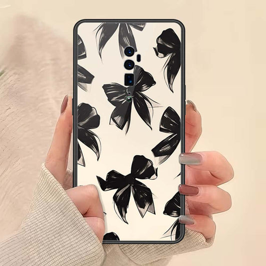 Oppo Reno 10x Zoom Cover - ONation Bow Series - HQ Ultra Shine Premium Infinity Glass Soft Silicon Borders Case