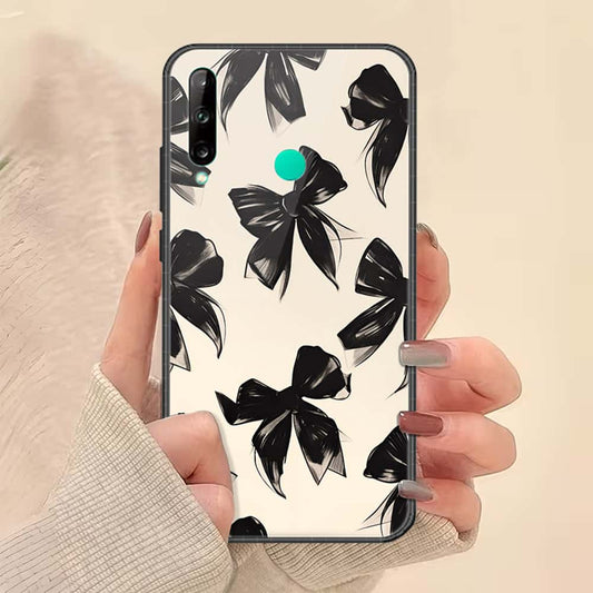 Huawei Y7P Cover - ONation Bow Series - HQ Ultra Shine Premium Infinity Glass Soft Silicon Borders Case