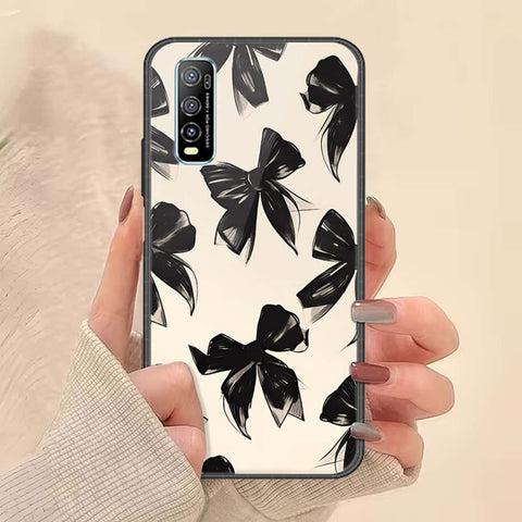 Vivo Y70s Cover - ONation Bow Series - HQ Ultra Shine Premium Infinity Glass Soft Silicon Borders Case